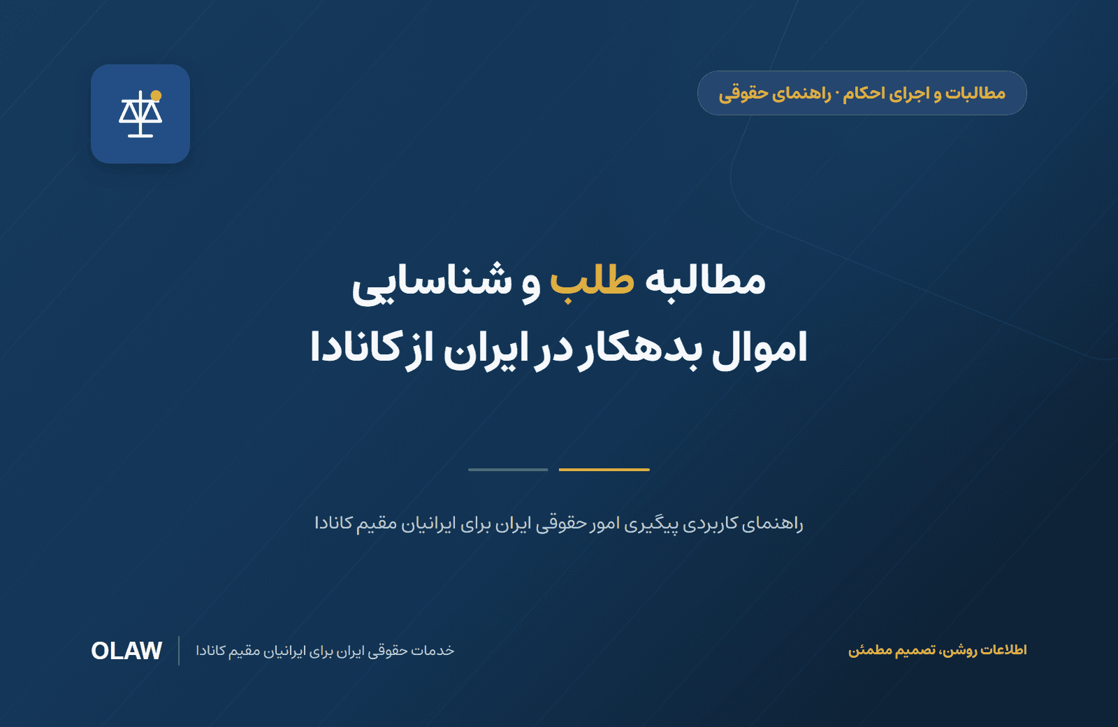 مطالبه طلب و شناسایی اموال بدهکار در ایران از کانادا